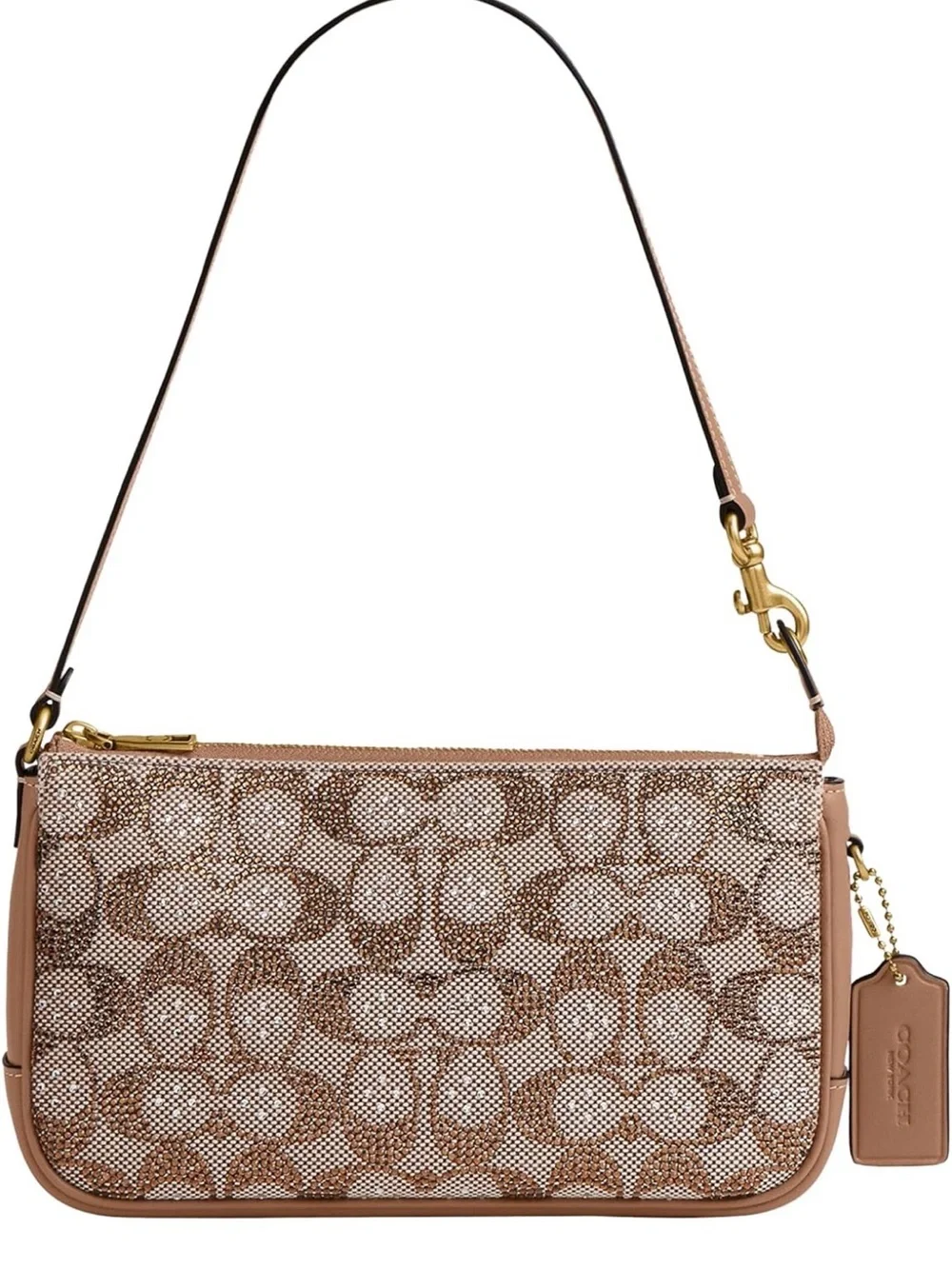 Crystal Signature Jacquard Plaza Shoulder Bag